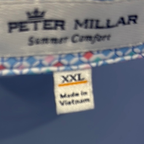 Peter Millar Blue Tour Championship Polo Shirt Lightweight Casual Size XXL - Picture 2 of 8